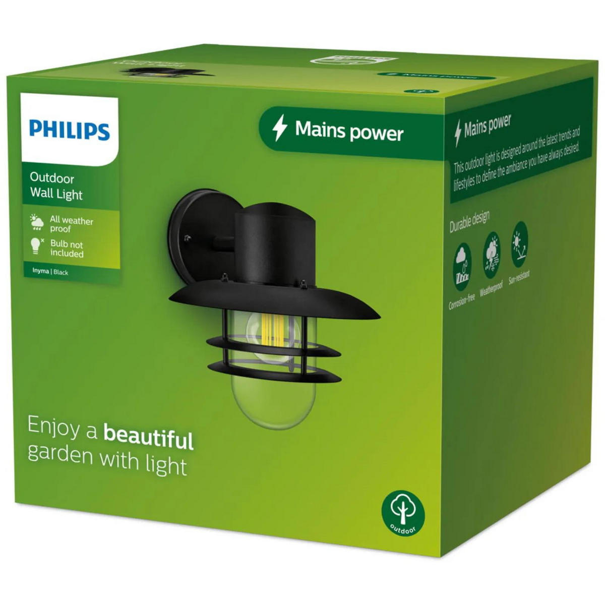 WAND- & DECKENLEUCHTE Inyma Schwarz - Schwarz, Metall (11.5/26/11.5cm) - Philips