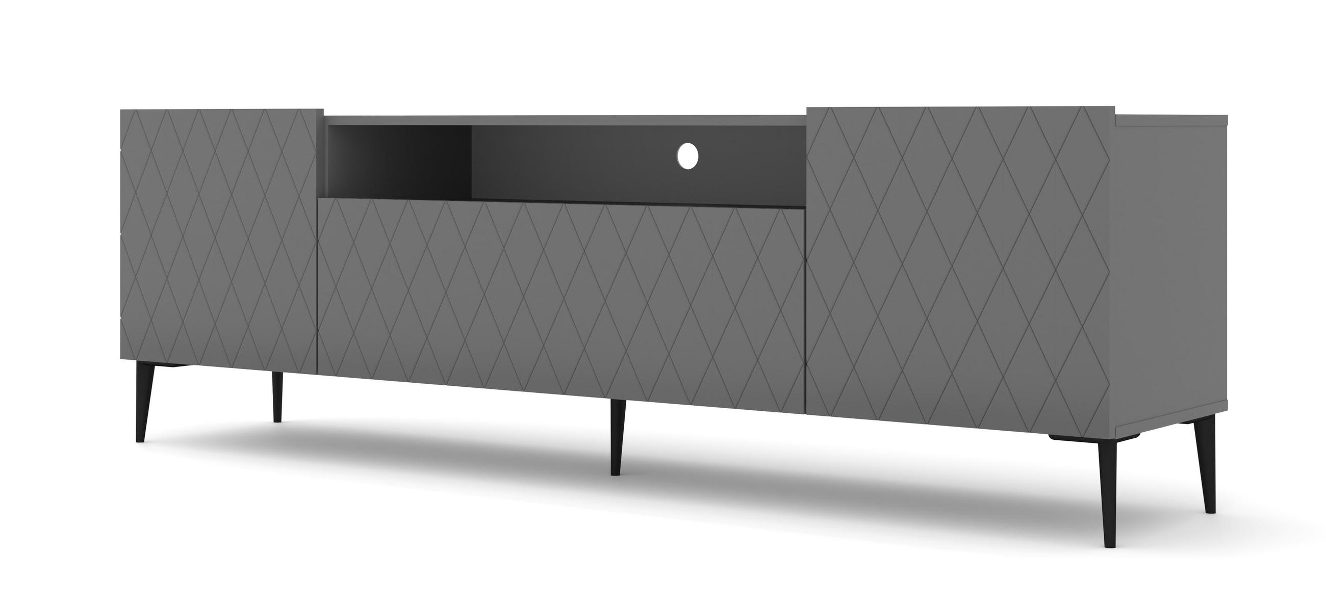 TV LOWBOARD Graphit, Schwarz 193/60/40 - Graphitfarben, Holzwerkstoff (193/60/40cm) - RAUMHIRSCH FURNITURE