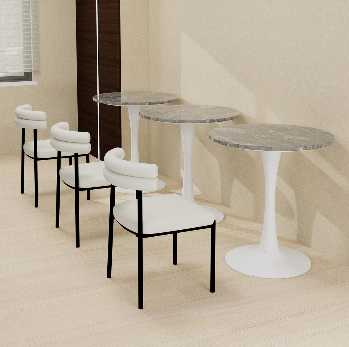 COUCHTISCH 70/70/72 cm aus Kunstmarmor in Antikweiß/Grau mit minimalistischer Optik - Weiß, Stein (70/70/72cm) - OKMYHOME