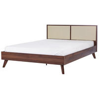 BETT mit Lattenrost 180/200 cm Braun Monpazier - Braun/Naturfarben, Holzwerkstoff (180/200cm) - Beliani