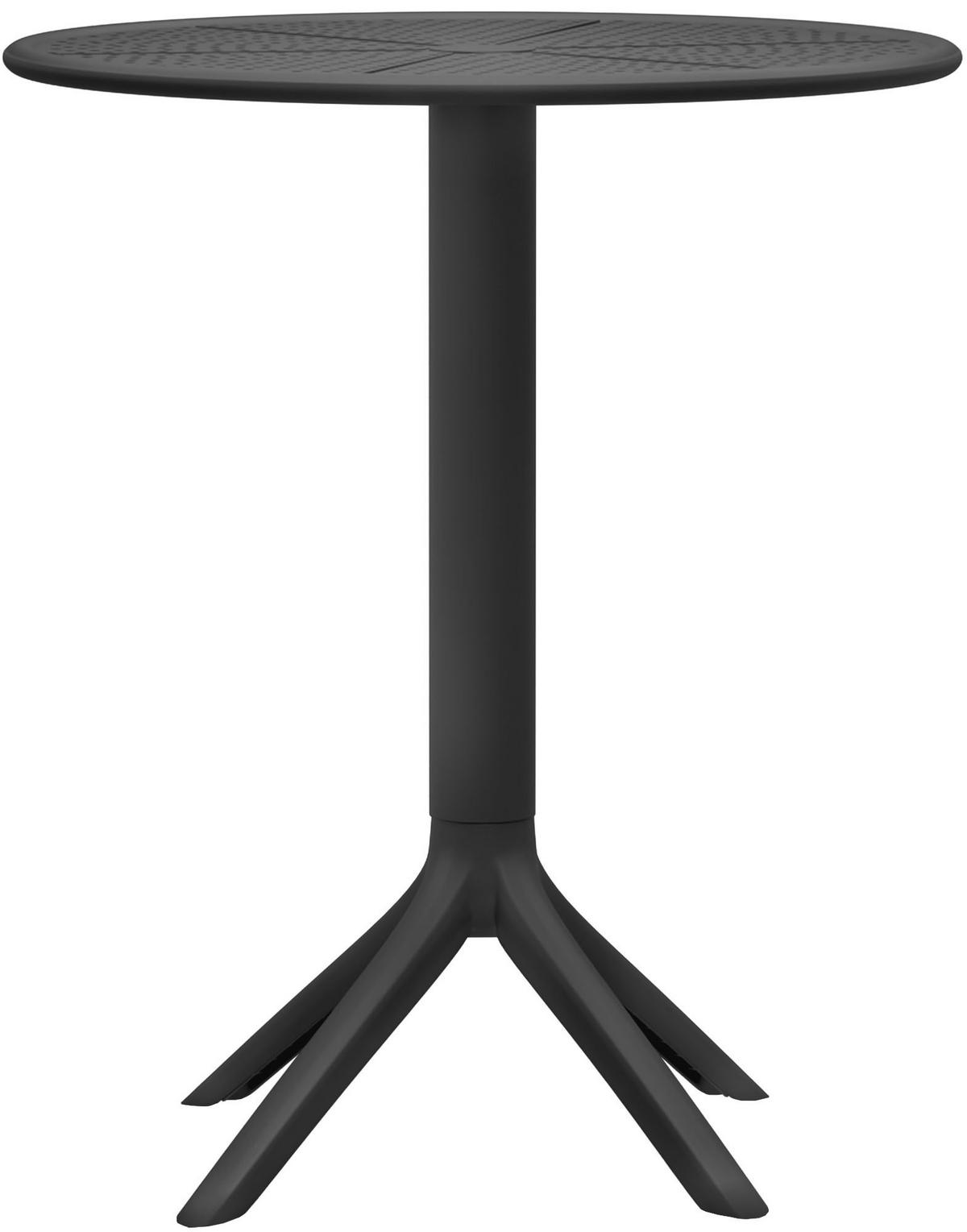 GARTENTISCH rund Kunststoff schwarz - Schwarz, Kunststoff (60/60/76cm) - CLP