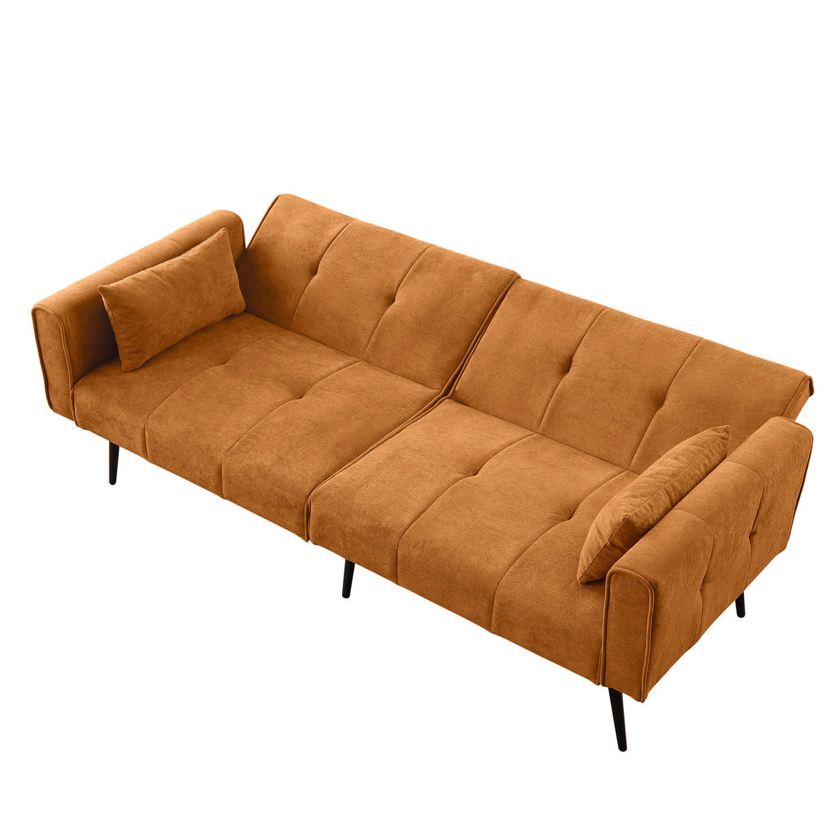 SOFA mit Cordbezug Stoff Orange - Orange, Holzwerkstoff (175/71/71cm) - Meubliv