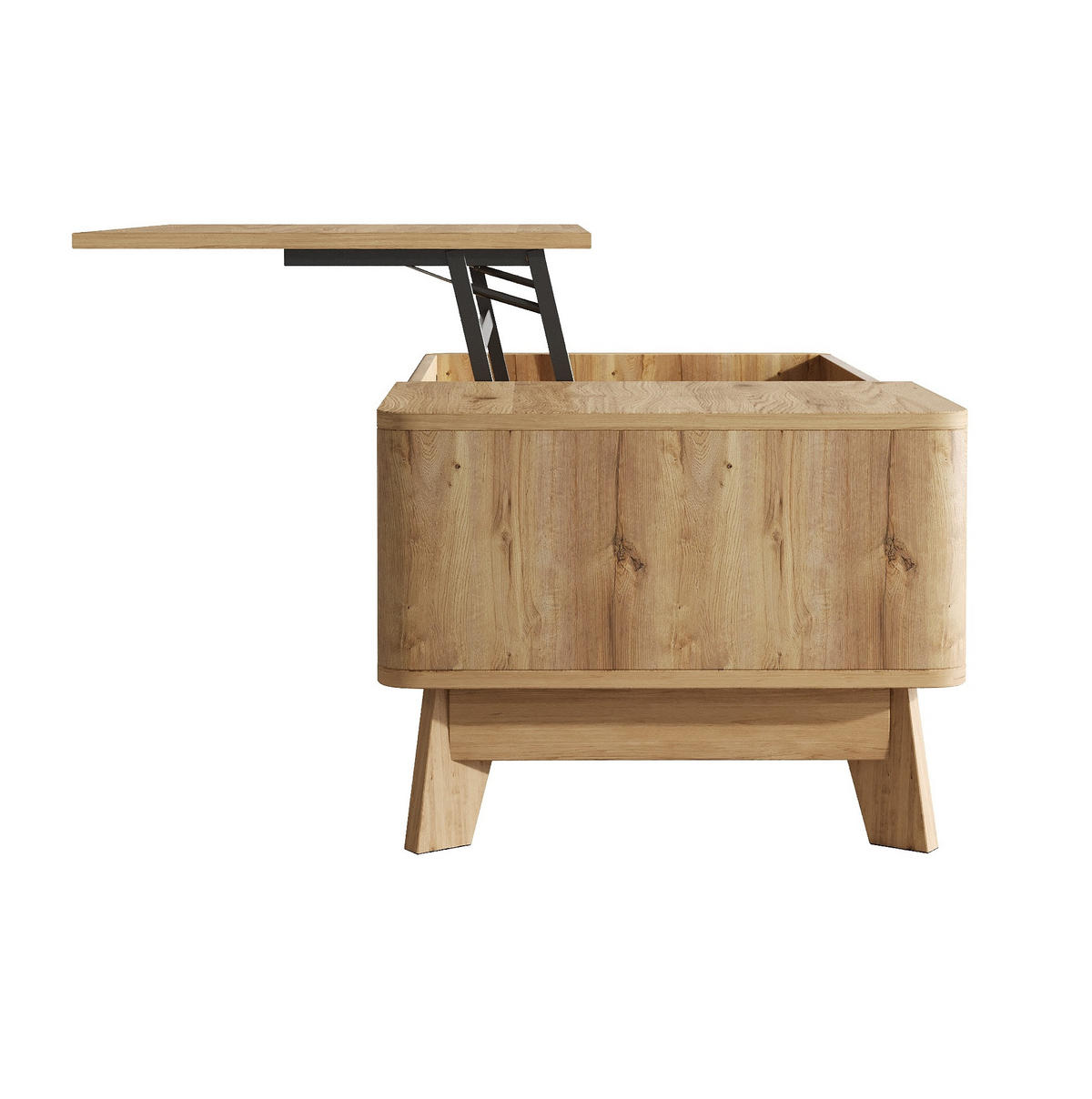 COUCHTISCH aus MDF 95x48x50 cm in Natur mit höhenverstellbarer Tischplatte - Naturfarben, Holzwerkstoff (95/48/50cm) - Modfu