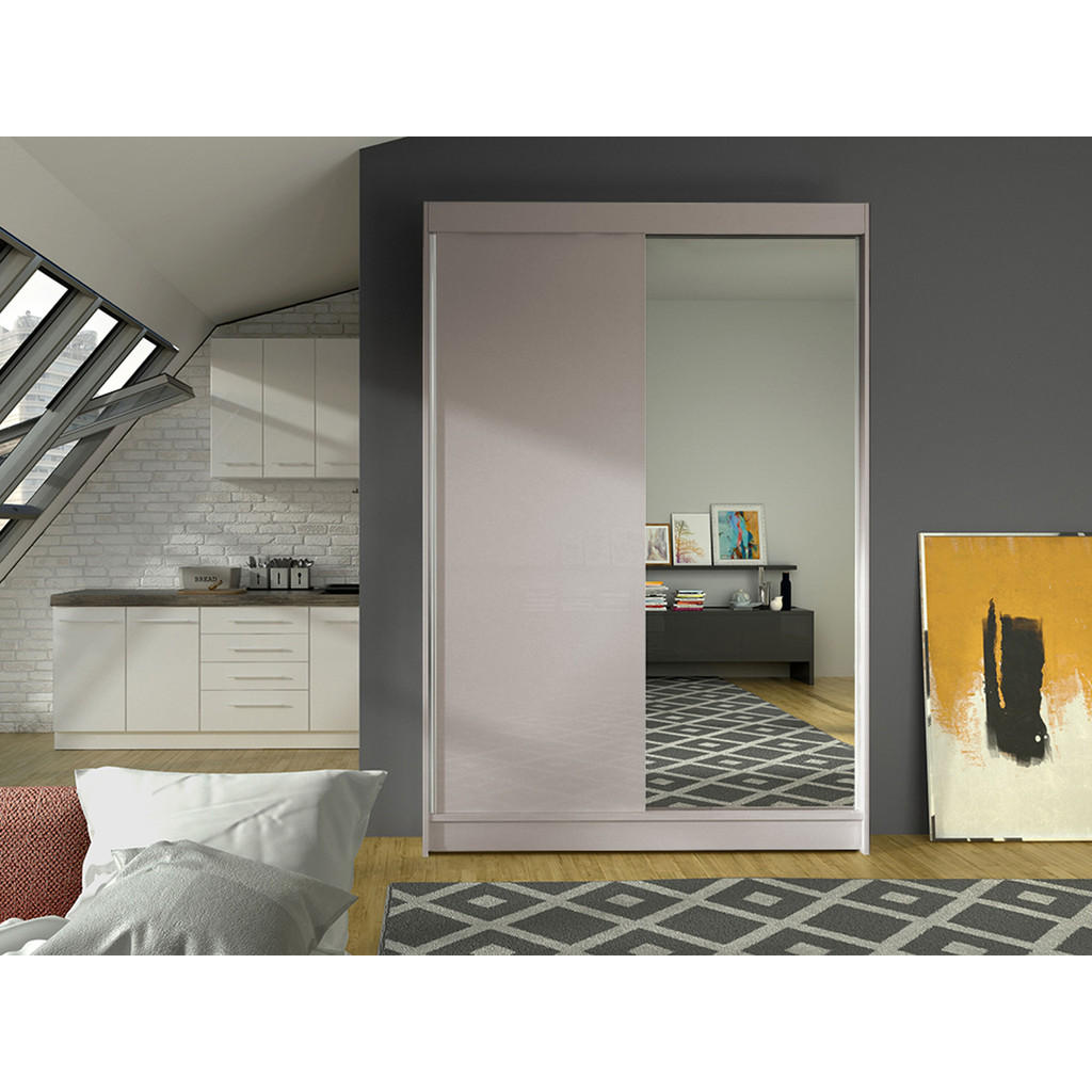 Thumbnail - Mirjan24 Schwebetürenschrank, Kaschmir, Holzwerkstoff, 5 Fächer, Rechteckig, 120x200x58 cm, Schlafzimmer, Kleiderschränk...