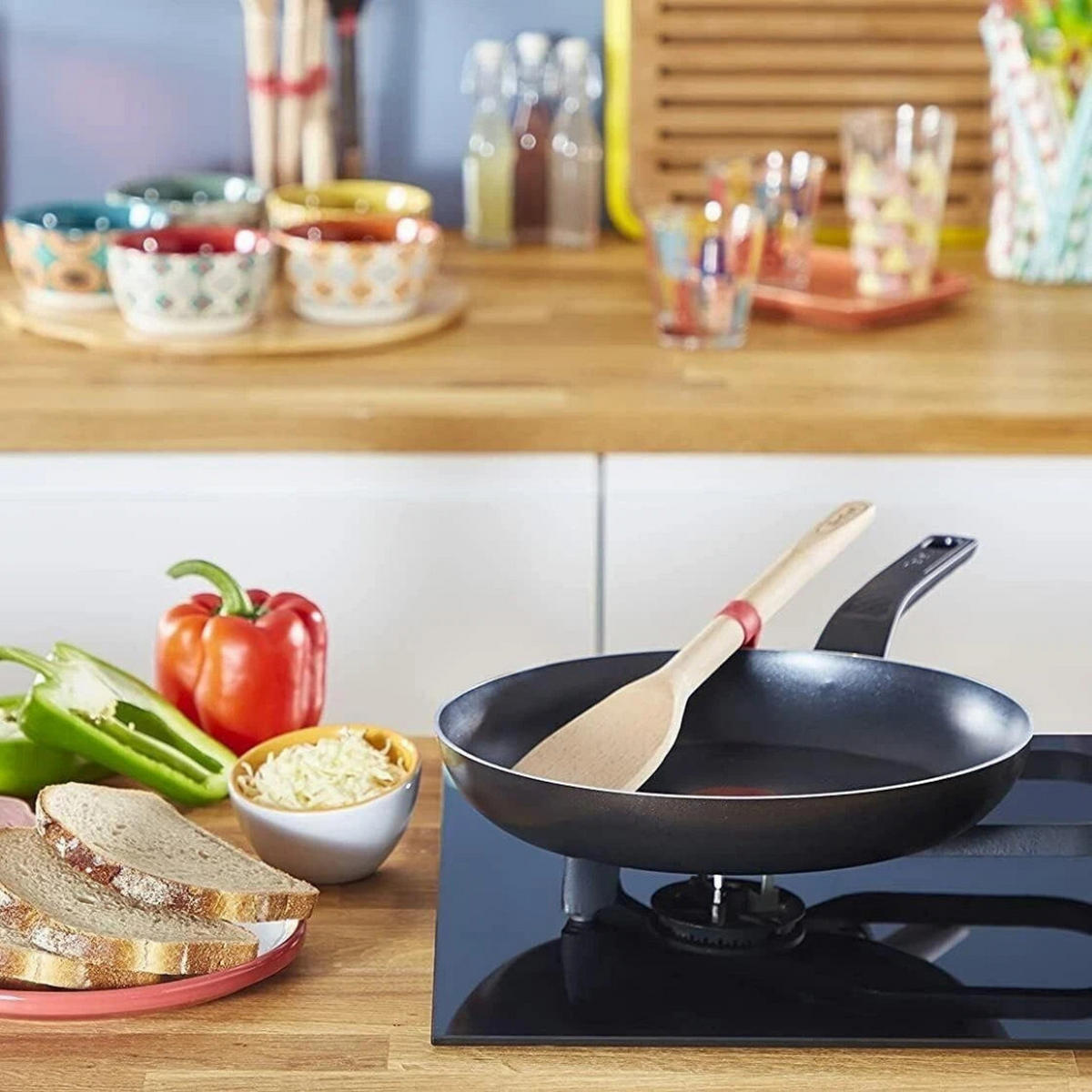 PFANNENSET Taste 2-tlg 20 cm 28 cm Antihaft induktionsgeeignet Bratpfannen Schwarz - Schwarz, Kunststoff/Metall - Tefal