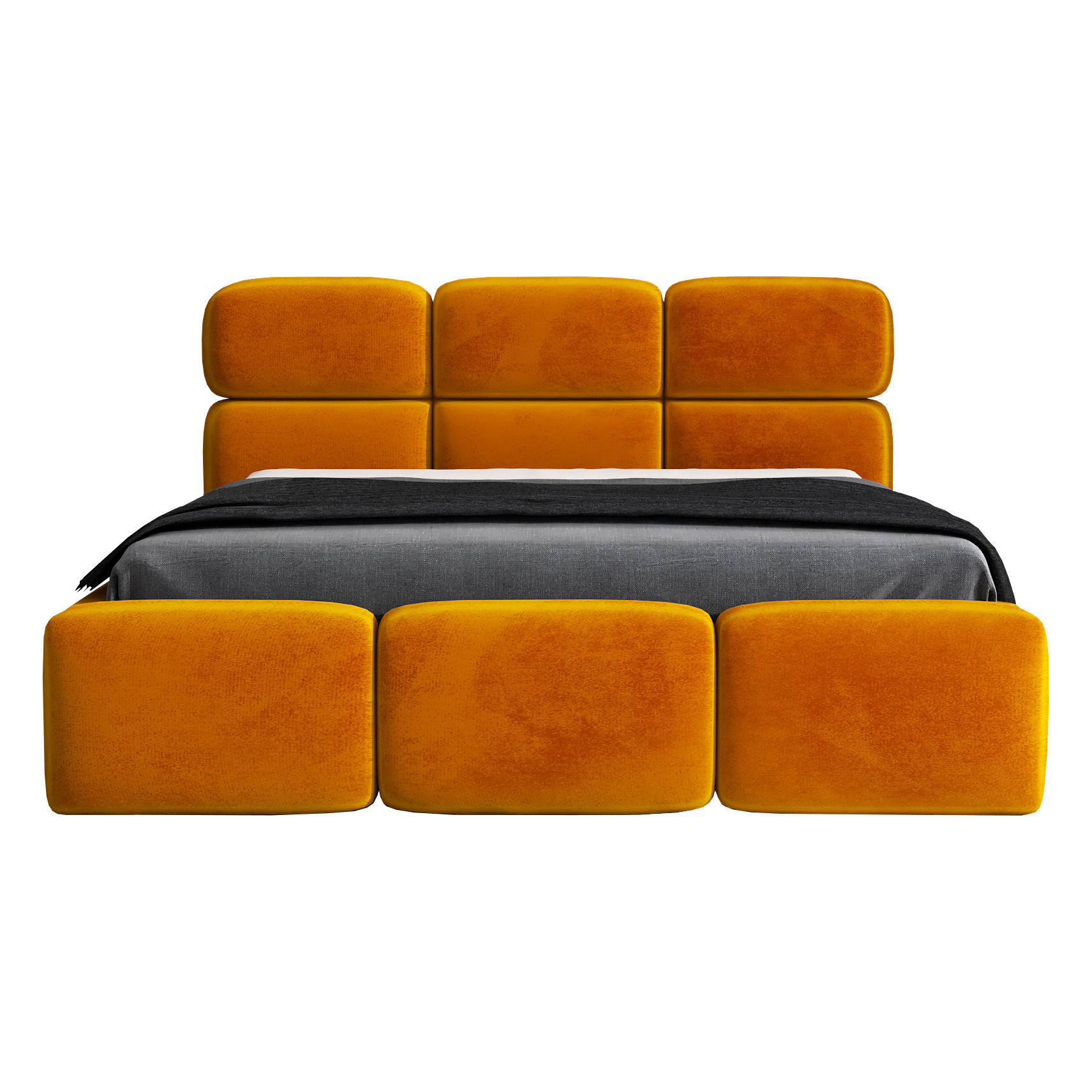 POLSTERBETT MAROKO 90x200 Gelb - Gelb, Textil (90/200cm) - A&J MöbelLand