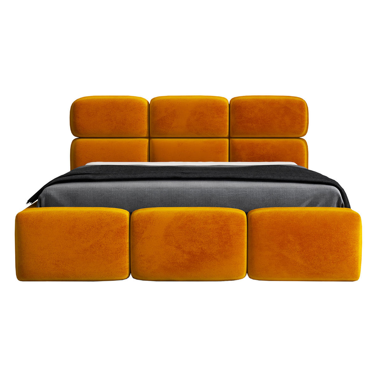 POLSTERBETT MAROKO 90x200 Gelb - Gelb, Textil (90/200cm) - A&J MöbelLand