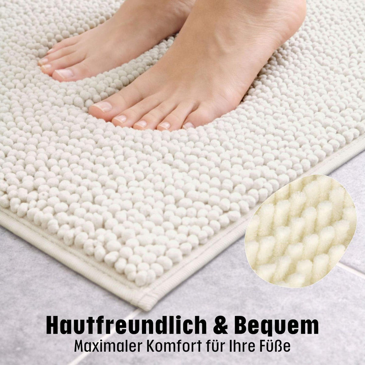 BADEMATTE PARIS - Creme, Textil (45/45cm) - WohnDirect