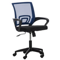 DREHSTUHL Microfaser blau - Blau/Schwarz, Kunststoff/Textil (62/84/50cm) - CLP