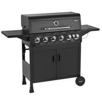 GASGRILL Brando 6+1 6 Brenner mit Seitenkocher - Schwarz, Metall (141/109/52cm)