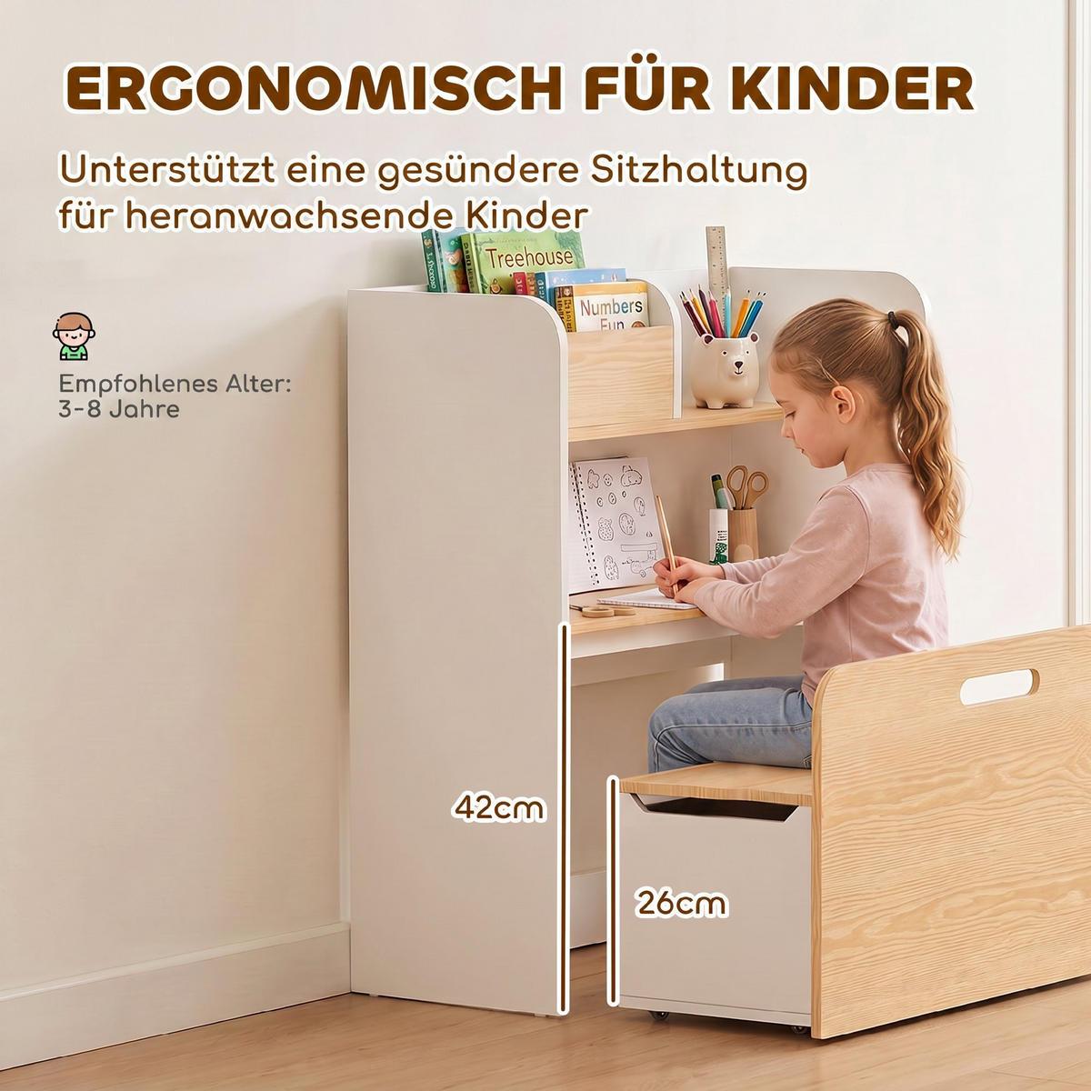 KINDERTISCHGRUPPE Weiß 80.0/29.0/80.0cm - Weiß, Holzwerkstoff (29/80/80cm)