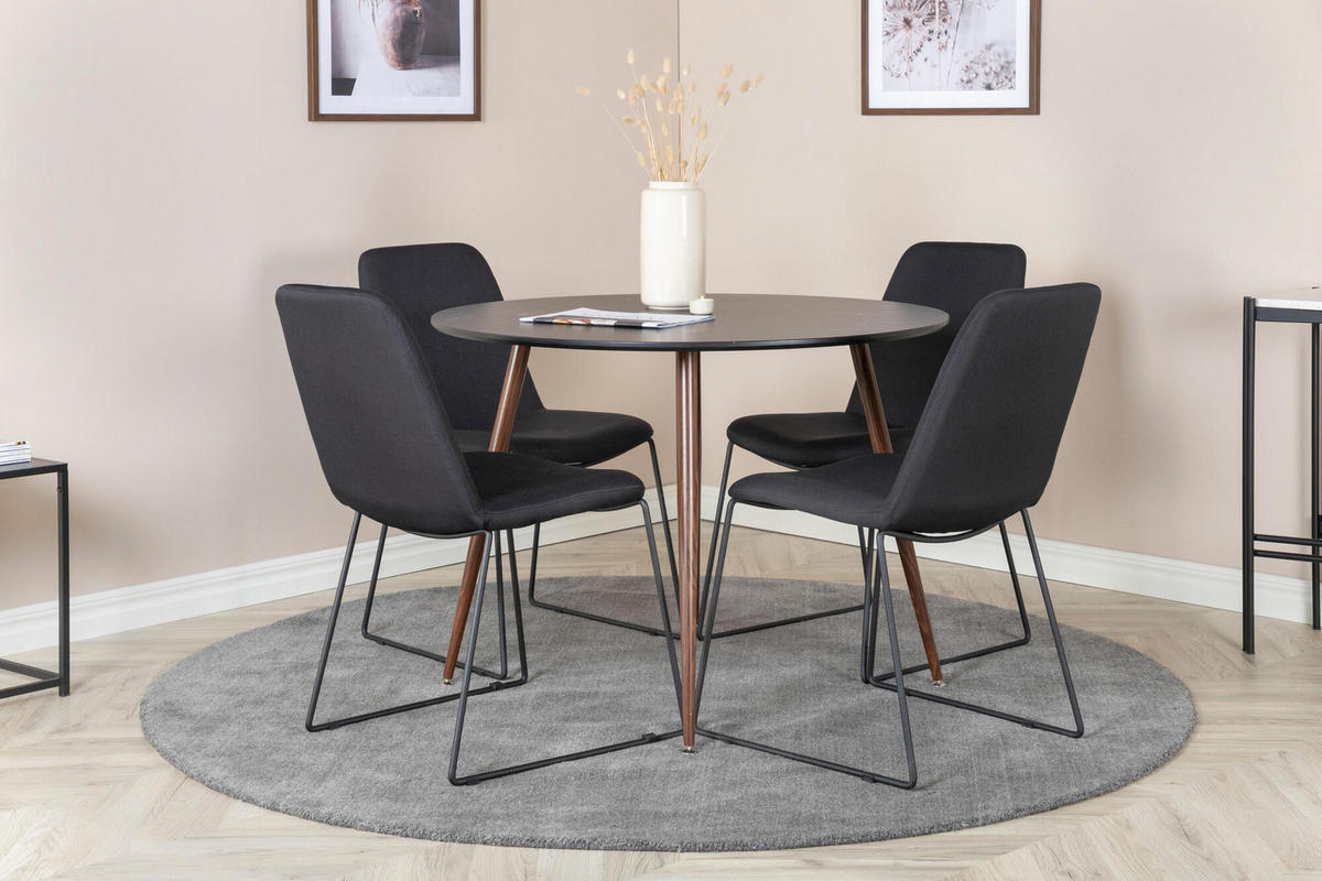 ESSTISCH PLAZA Schwarz 100x100x75 cm - Schwarz, Holzwerkstoff (100/100/75cm) - FURNLUX