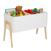 KINDERTRUHE Weiß Natur 2 Fächer - Weiß, Holz/Holzwerkstoff (60/30cm) - Relaxdays