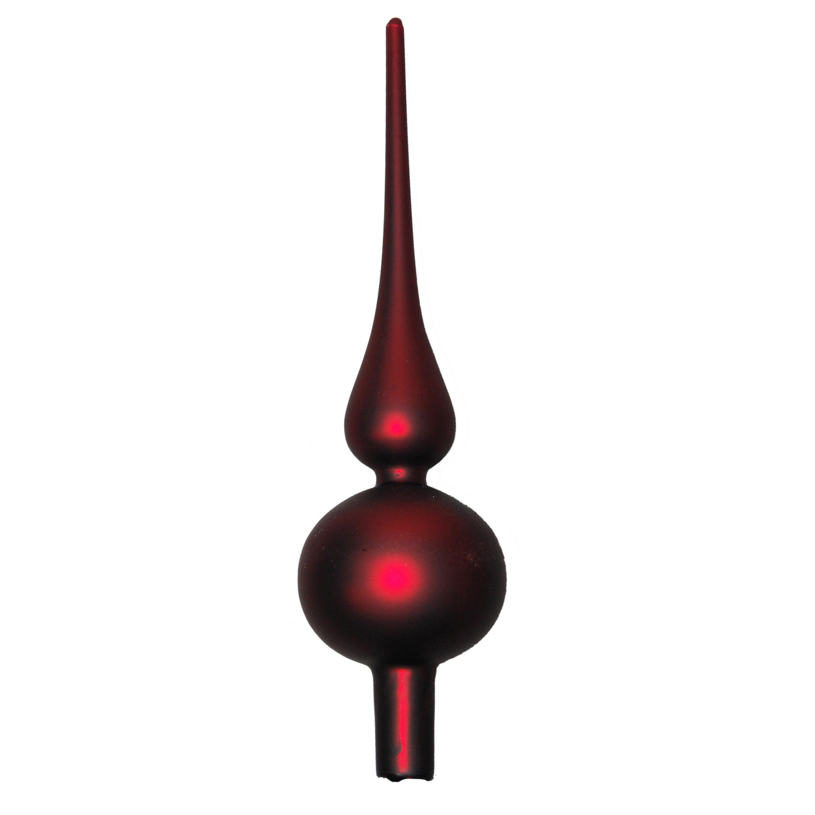 BAUMSPITZE Uni-Design Burgund Rot 23cm (Glas / 1 Stk.) - Rot, Glas (23cm)