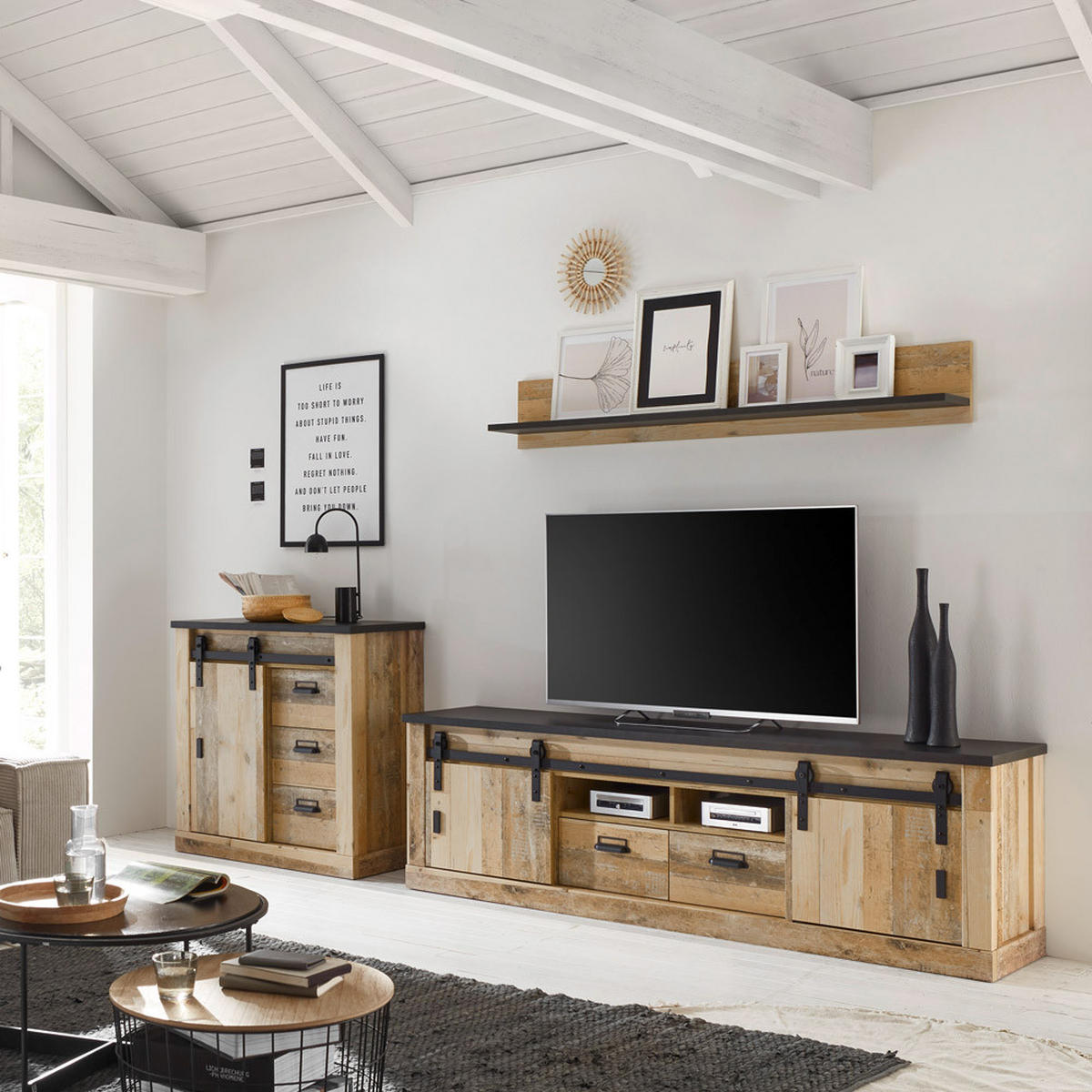 LOWBOARD Shelton-61 - Braun, Holzwerkstoff (201/61/43cm) - Lomado