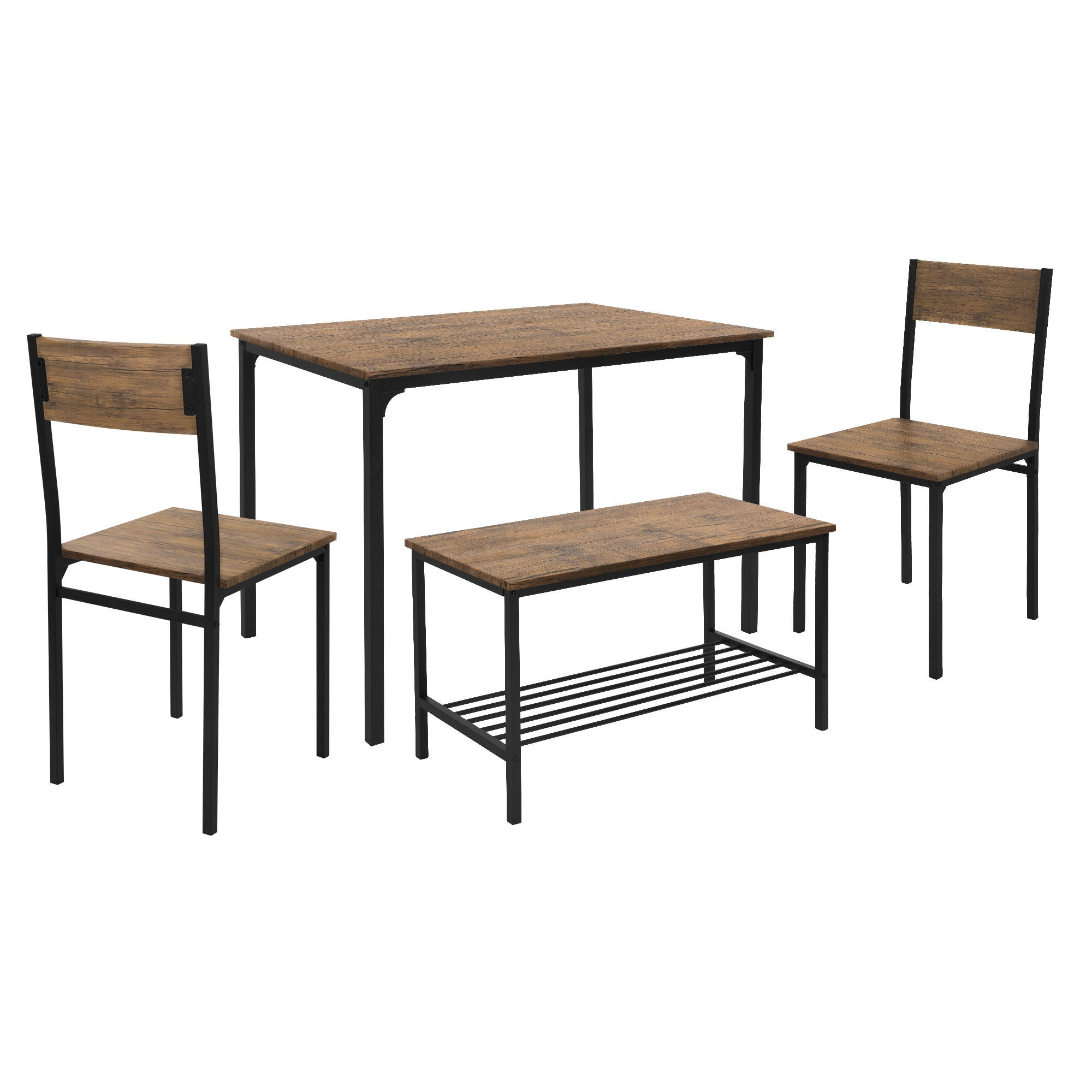 ESSTISCH Set 4-teilig - Eichefarben, Holzwerkstoff (70/86.5/110cm) - ML-DESIGN