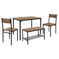 ESSTISCH Set 4-teilig - Eichefarben, Holzwerkstoff (70/86.5/110cm) - ML-DESIGN