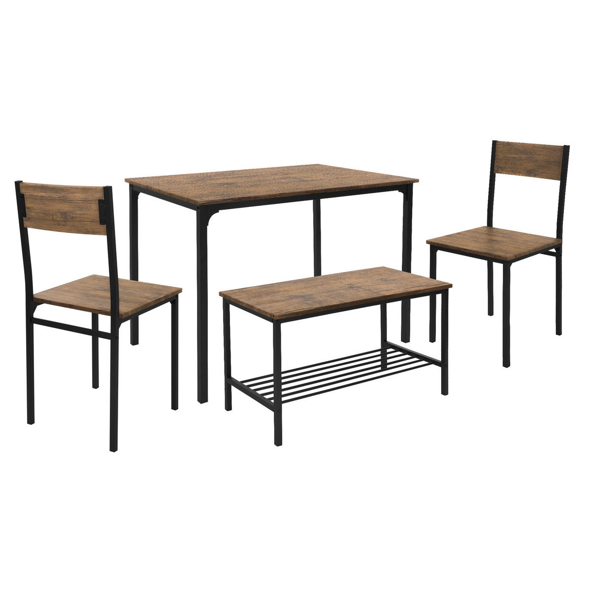 ESSTISCH Set 4-teilig - Eichefarben, Holzwerkstoff (70/86.5/110cm) - ML-DESIGN