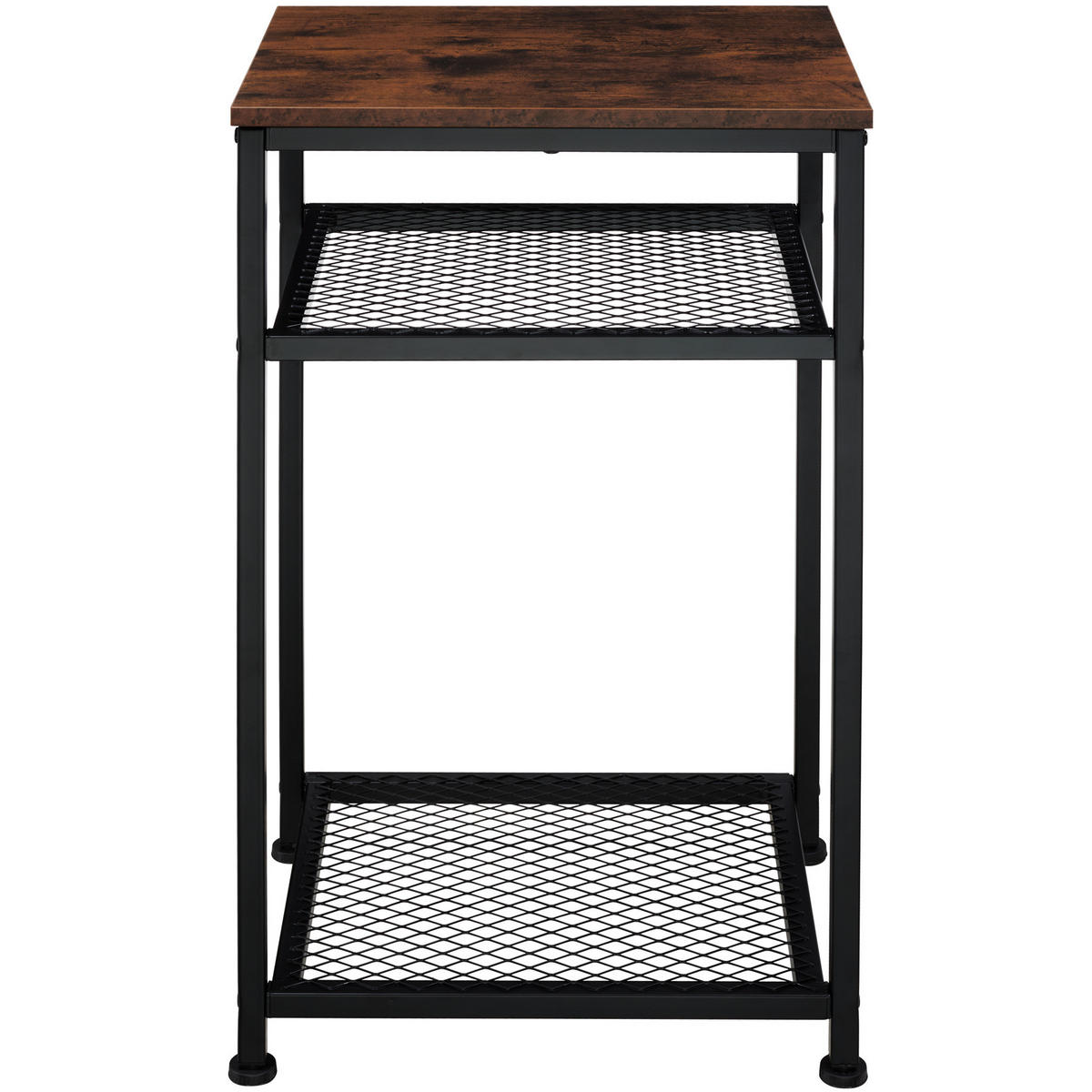 BEISTELLTISCH York,45,5 x 36 x 75,5 cm,Industrial Holz dunkel, rustikal - Rostfarben, Holz (36/45.5/75.5cm) - tectake