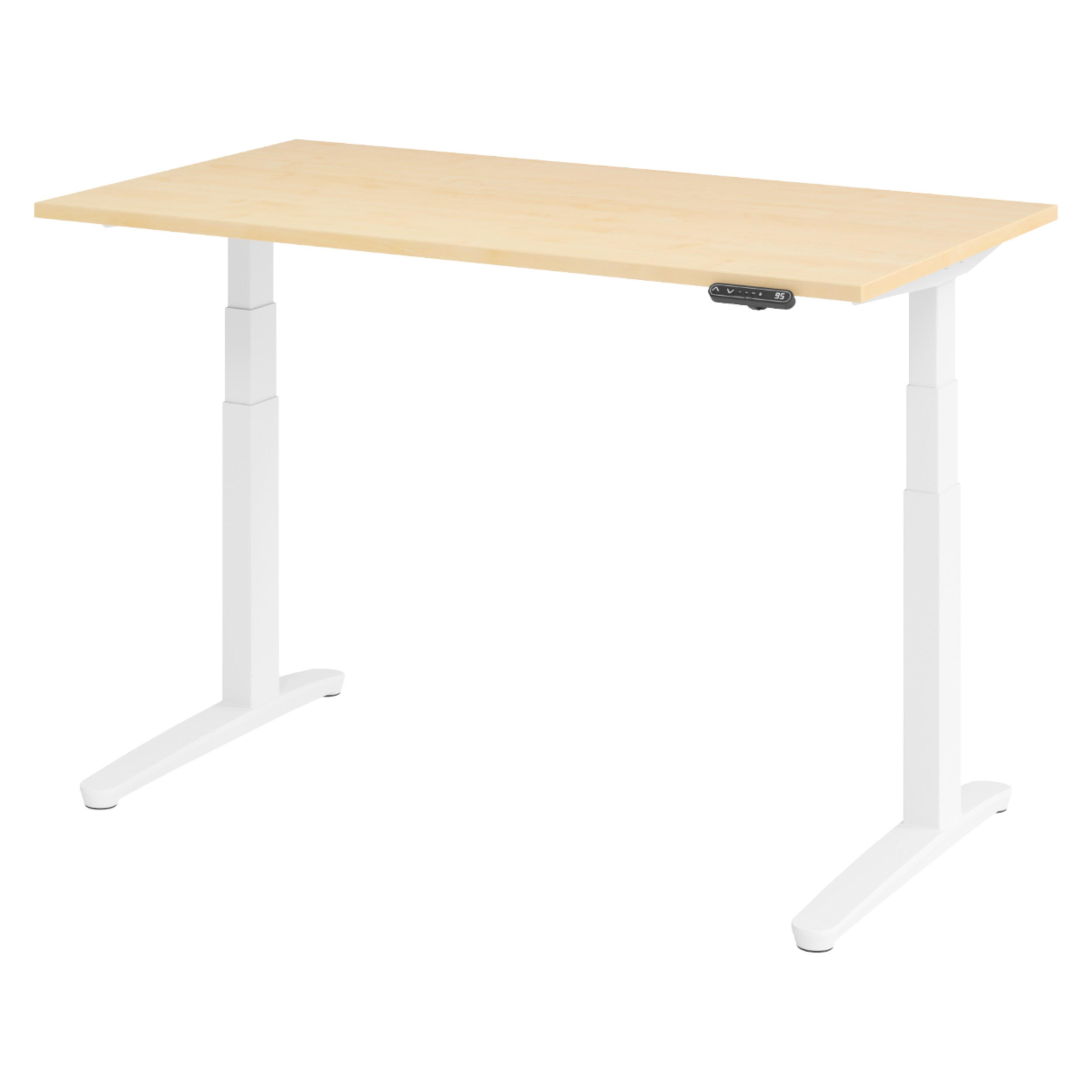 SCHREIBTISCH elektrisch XBHM 80/140/74 cm in Ahornfarben/Weiß - Ahornfarben/Weiß, Holzwerkstoff (80/140/74cm) - bümö