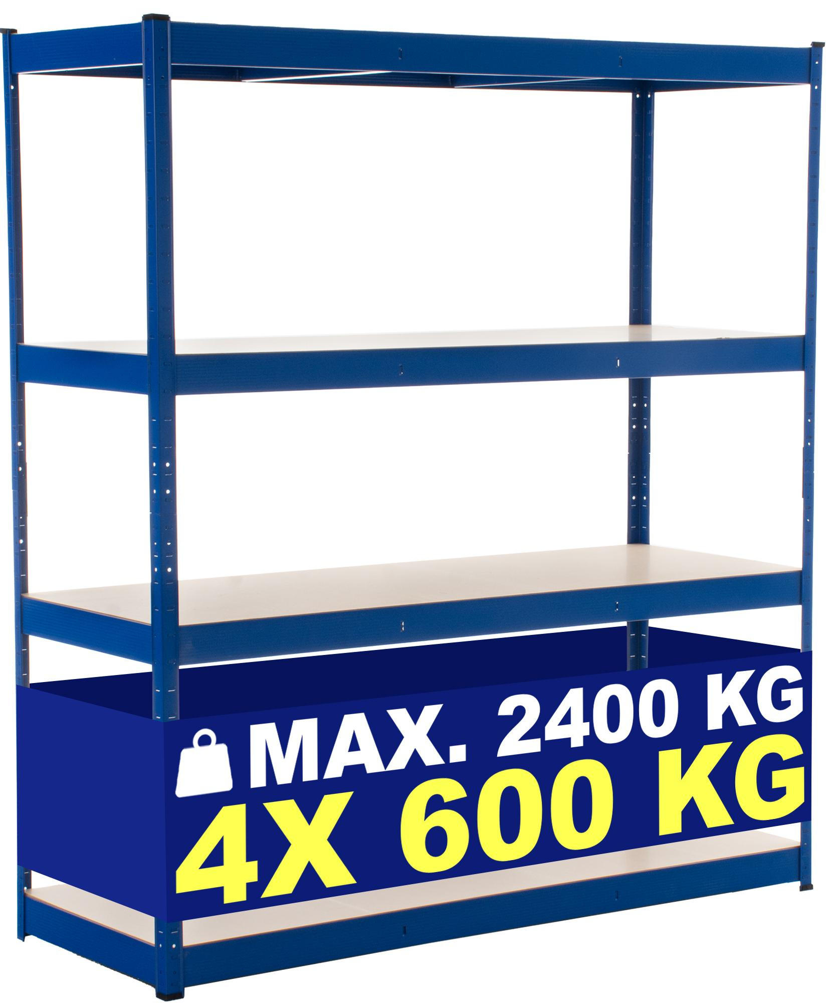 LAGERREGAL 160/60 cm Metall blau - Blau, Metall (160/180/60cm) - CLP