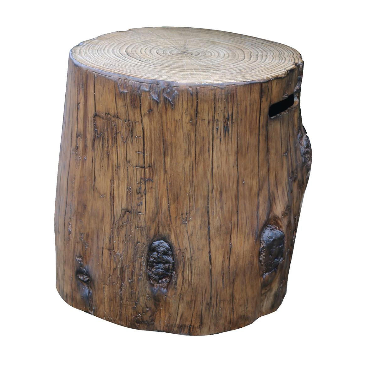 ABDECKUNG für 5 kg Gasflaschen in Baumstamm-Optik - Zwetschgeholzfarben, Stein (60/57/57cm) - Elementi