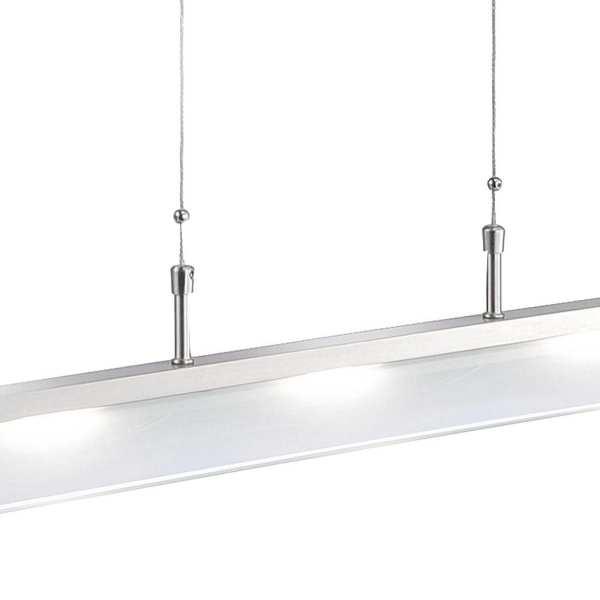 LED HÄNGELEUCHTE Stahl Silber - Silberfarben, Glas (110/14/160cm)