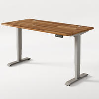 SCHREIBTISCH Elektrisch Höhenverstellbarer HomePro 160x80cm Grau/Massive Walnuss mit Memory-Funktion, Anti-Kollisions Technologie - Walnussfarben/Grau, Holz (80/160/63.5cm) - Desktronic