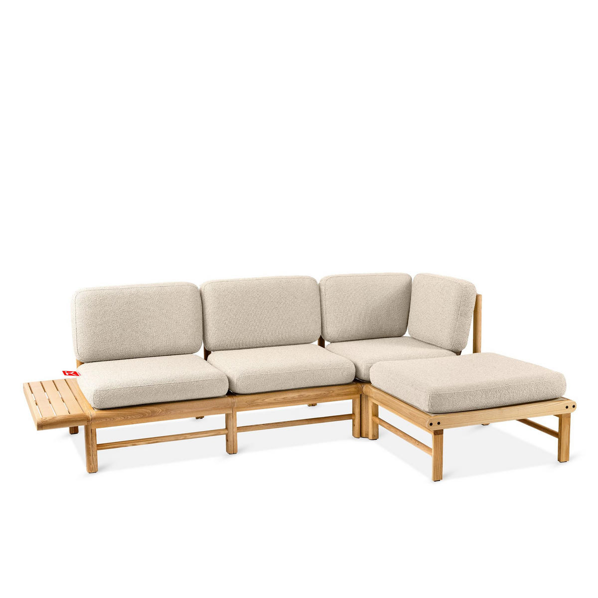 LOUNGESOFA ATREDA rechts - Creme, Holz/Textil (245/74/150cm) - KONSIMO®