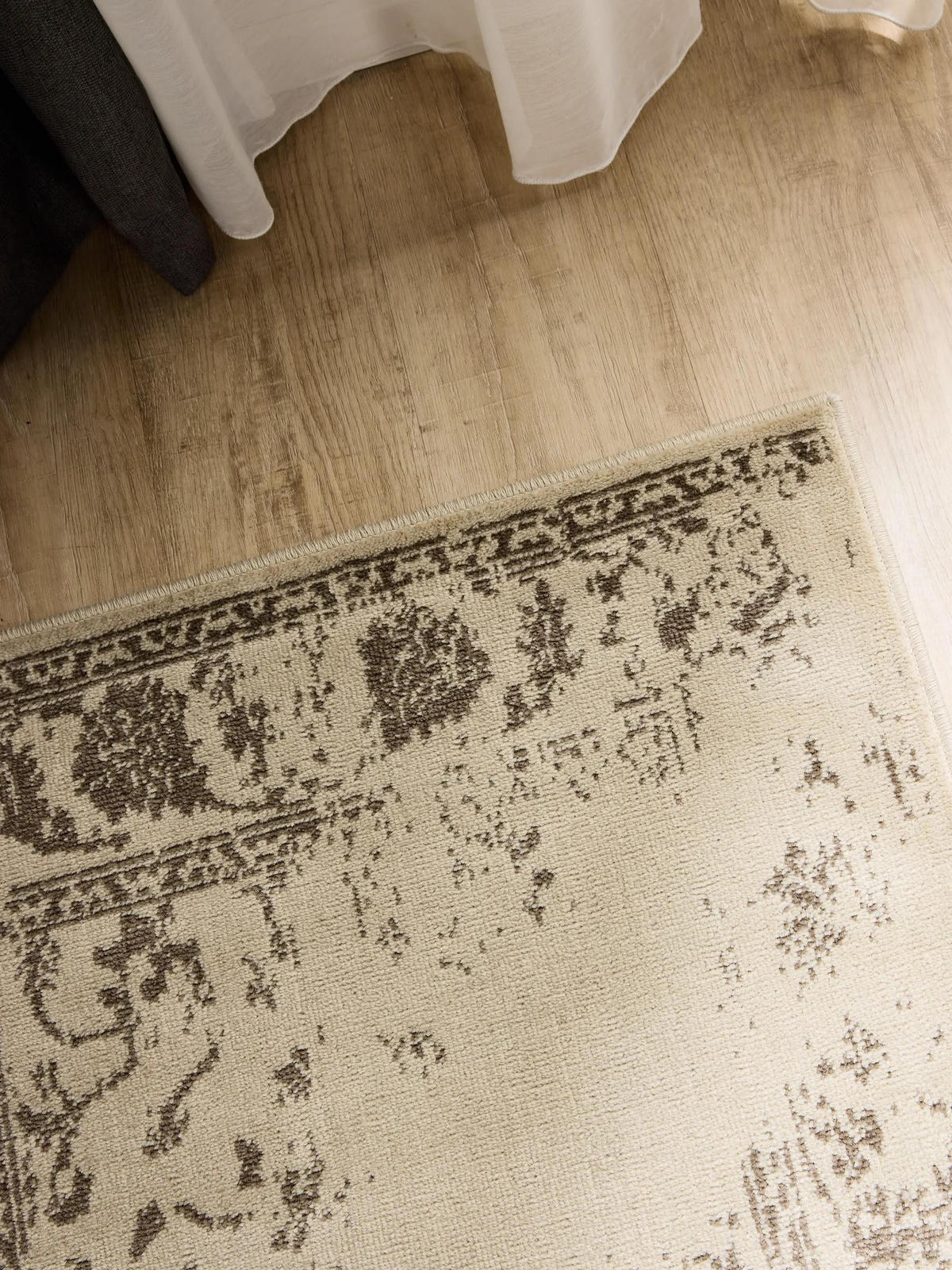 VINTAGE-LÄUFER Suki 80/240 cm - Creme/Braun, Kunststoff (80/240cm) - benuta