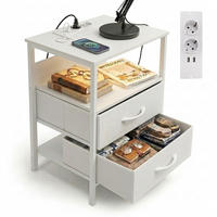 PRÍRUČNÝ stolík - biela, kov/kompozitné drevo (30/40/60cm) - Relaxdays