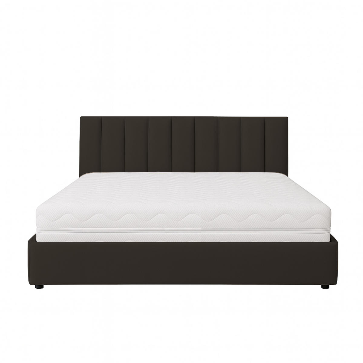 POLSTERBETT mit Bettkasten und Matratze NUBIA, Braun, 140x200 cm - Braun, Textil (140/200cm) - KS Home Concept