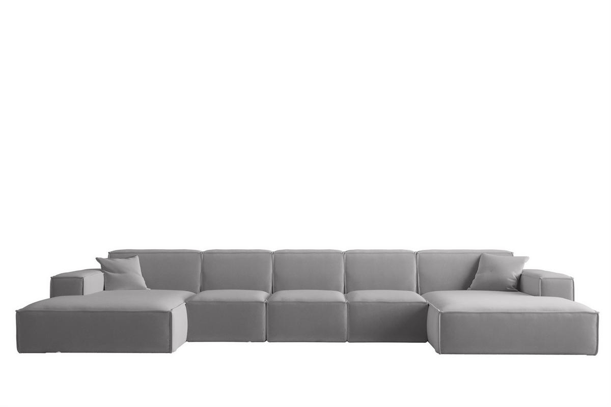 WOHNLANDSCHAFT Celes Premium Xl Opera - Hellgrau, Holzwerkstoff/Textil (462/73/165cm) - Fun Möbel