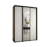SCHWEBETÜRENSCHRANK 235,2/170/60 3-türig - Schwarz/Weiß, Holz/Metall (170/235/60cm) - Abiks Möbel