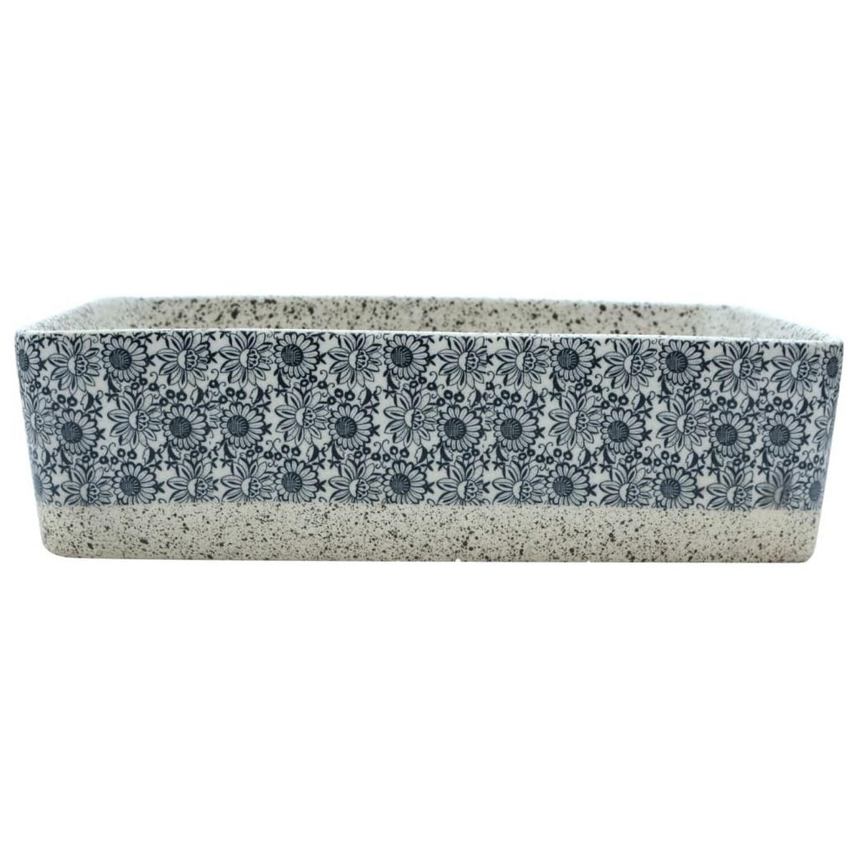 AUFSATZWASCHBECKEN Grau Blau Rechteckig 46/35,5/13Cm Keramik - Grau, Keramik (35.5/13/46cm) - vidaXL