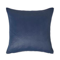 KISSENHÜLLE Fischgrät-Muster 45/45 cm - Dunkelblau, Textil (45/45cm) - Homescapes