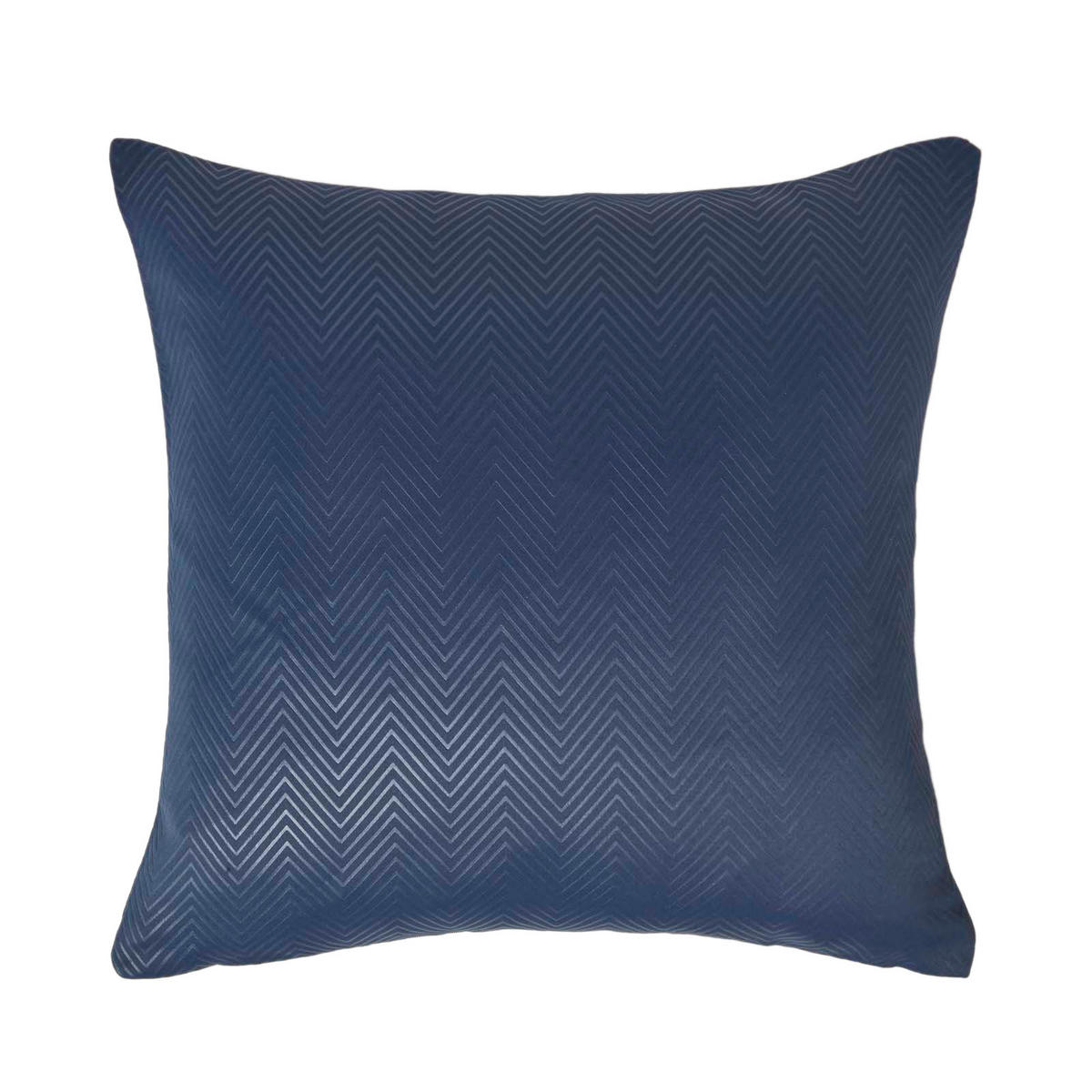 KISSENHÜLLE Fischgrät-Muster 45/45 cm - Dunkelblau, Textil (45/45cm) - Homescapes