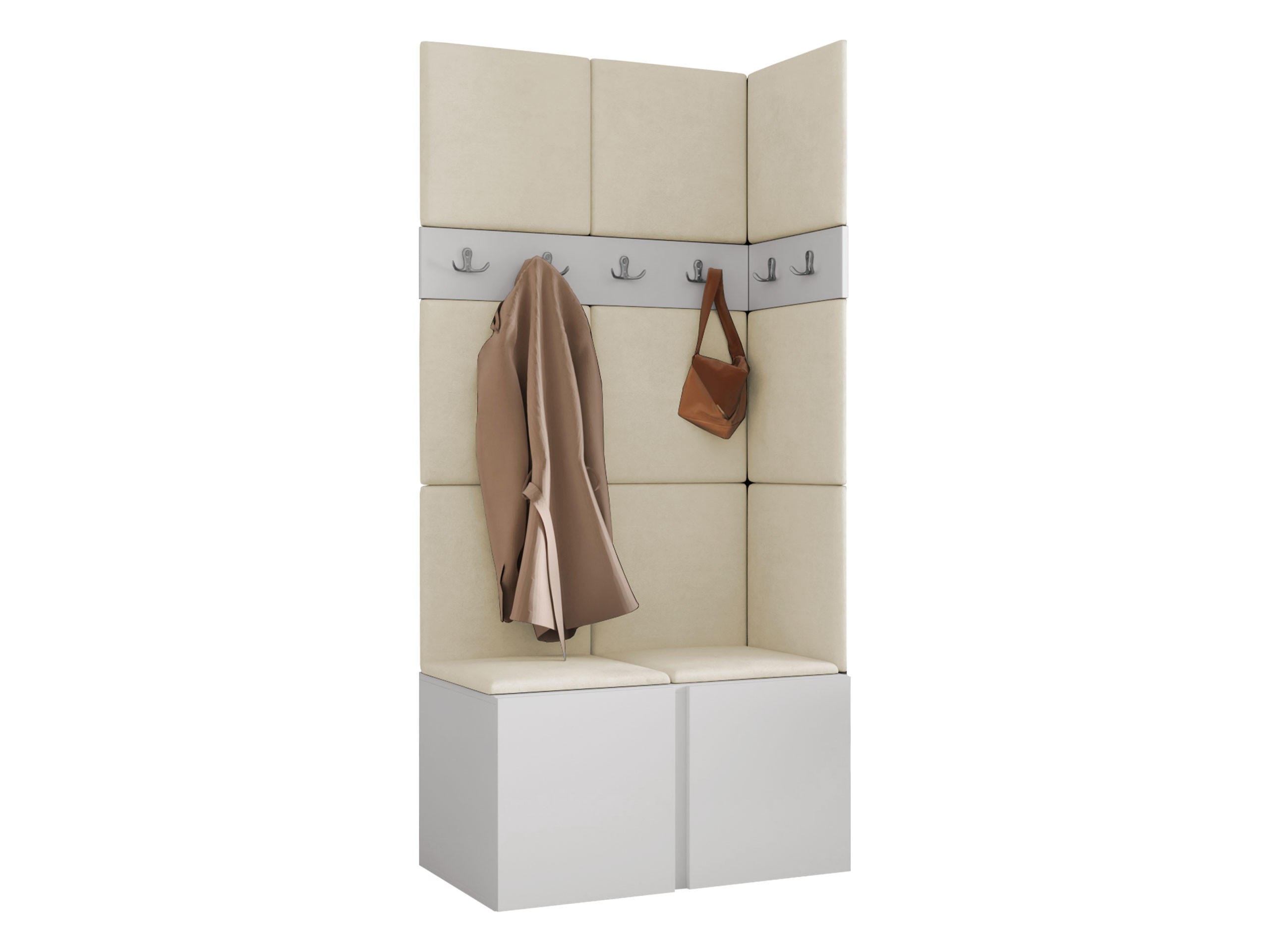 MOBILIER PENTRU HOL Orion I - alb/bej, material plastic/compozit lemnos (84/186/46cm) - MIRJAN24