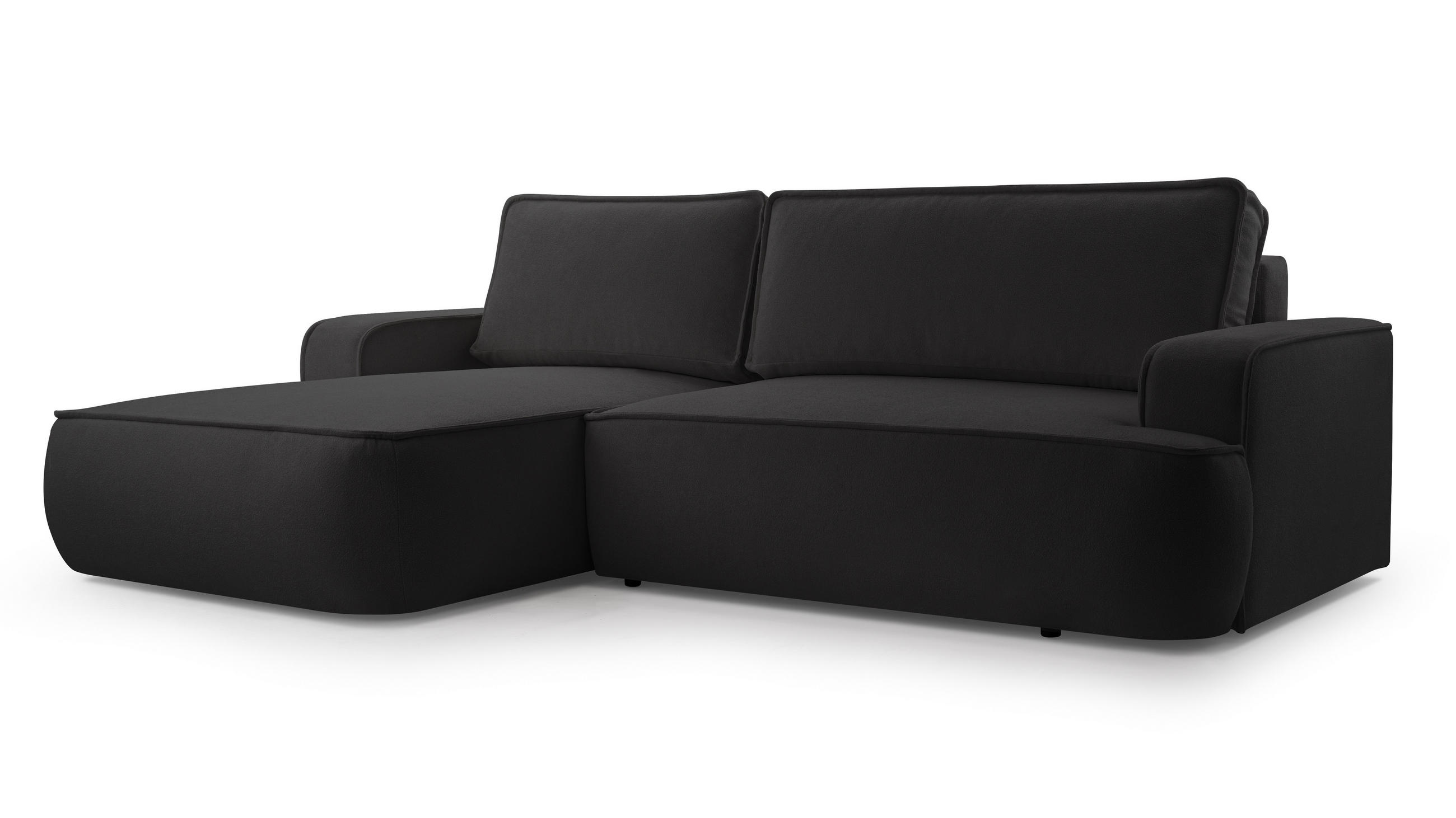 ECKSOFA MONOS Schwarz L - Links - Schwarz, Kunststoff/Textil (260/168cm) - Luxkor24