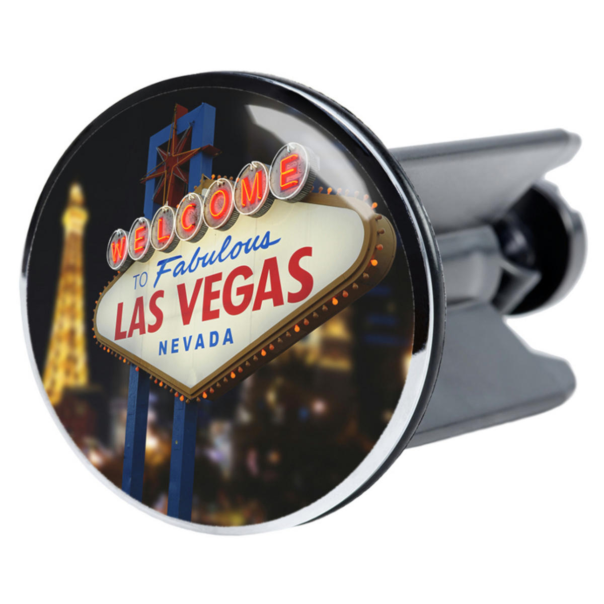 WASCHBECKENSTÖPSEL Las Vegas - Schwarz, Kunststoff/Metall (4/7/7cm) - Sanilo