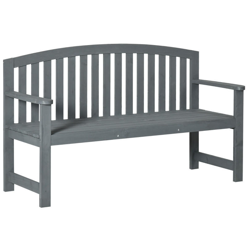 GARTENBANK 2 Sitzer Holz 143x51x85 cm grau - Grau, Holz (143/85/51cm) - LEBENLANG