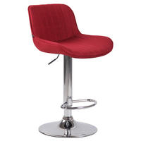 BARHOCKER Stoff rot - Chromfarben/Rot, Textil/Metall (50/86/50cm) - CLP