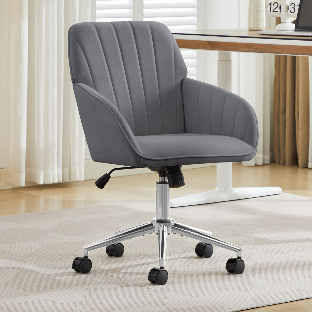 BÜRODREHSTUHL Grau 62/60/97 cm - Grau, Metall (62/97/60cm) - PANGIVO