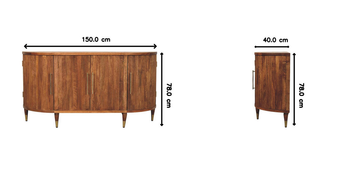 SIDEBOARD mit Amber-Eichen-Finish, 4 Türen, 6 Innenablagen, geröstetes Braun. - Braun, Holz (150/78/40cm) - Artisan Furniture