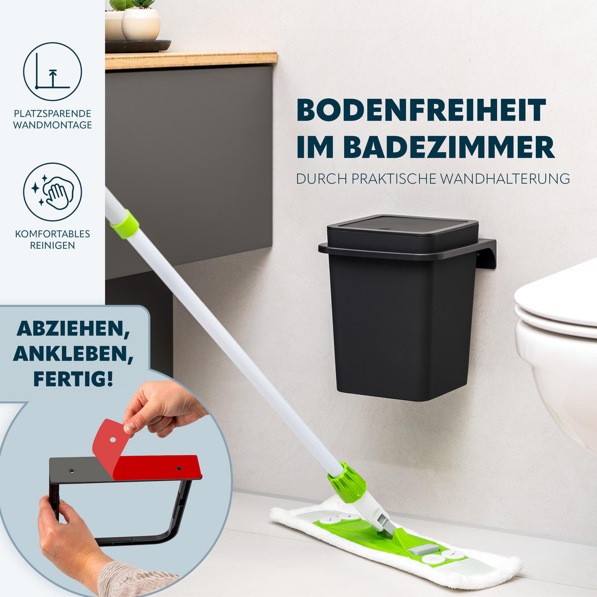 KOSMETIKEIMER SAVONA 6 Liter, schwarz - Schwarz, Kunststoff (18/25/18cm) - bremermann