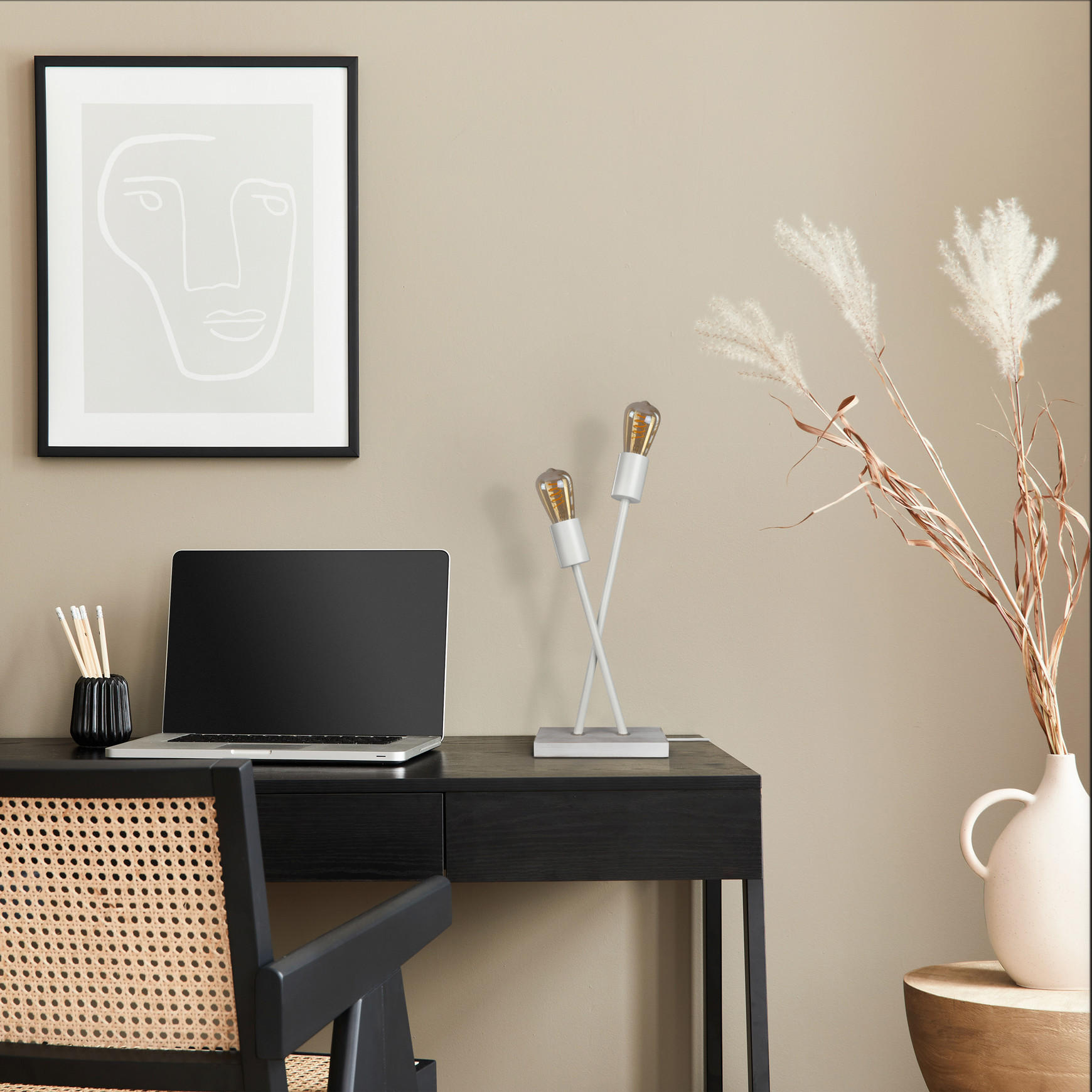 TISCHLAMPE Iks Tl - Weiß, Metall (18/10/41cm) - Paco Home