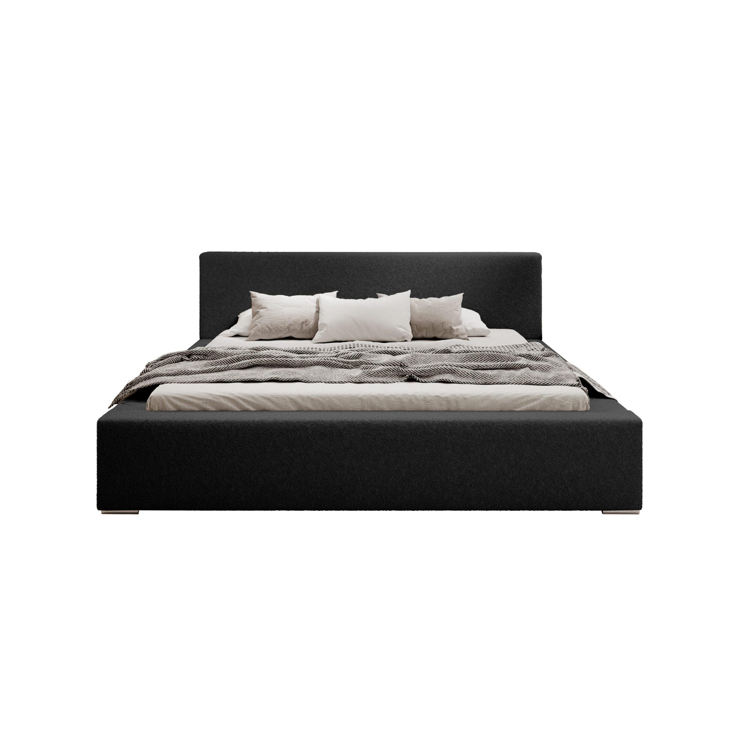 POLSTERBETT Jenne 140x200 cm, Schwarz - Schwarz, Textil (140/200cm) - Fedve