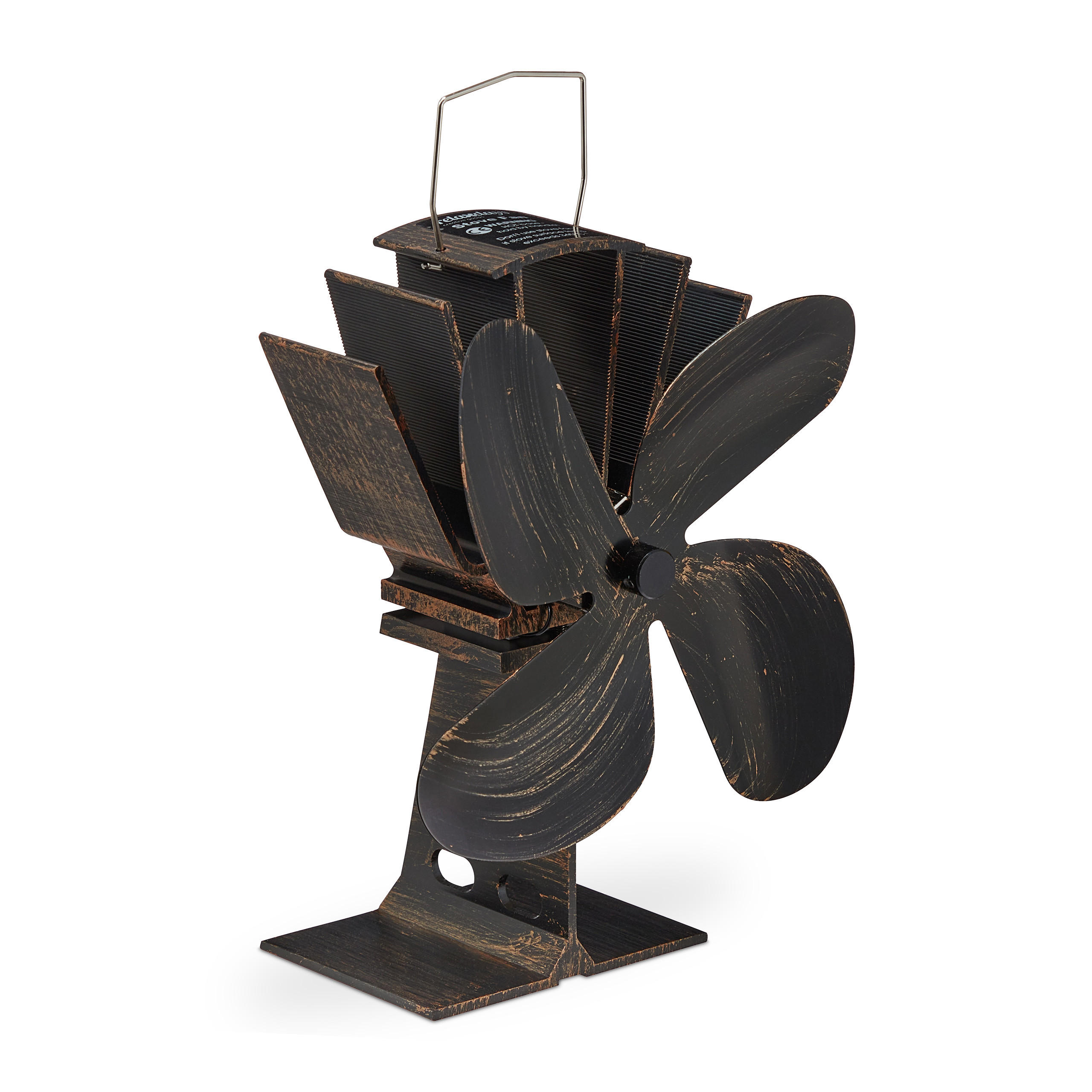 OFENVENTILATOR - Dunkelbraun, Metall (19/26/12cm) - Relaxdays