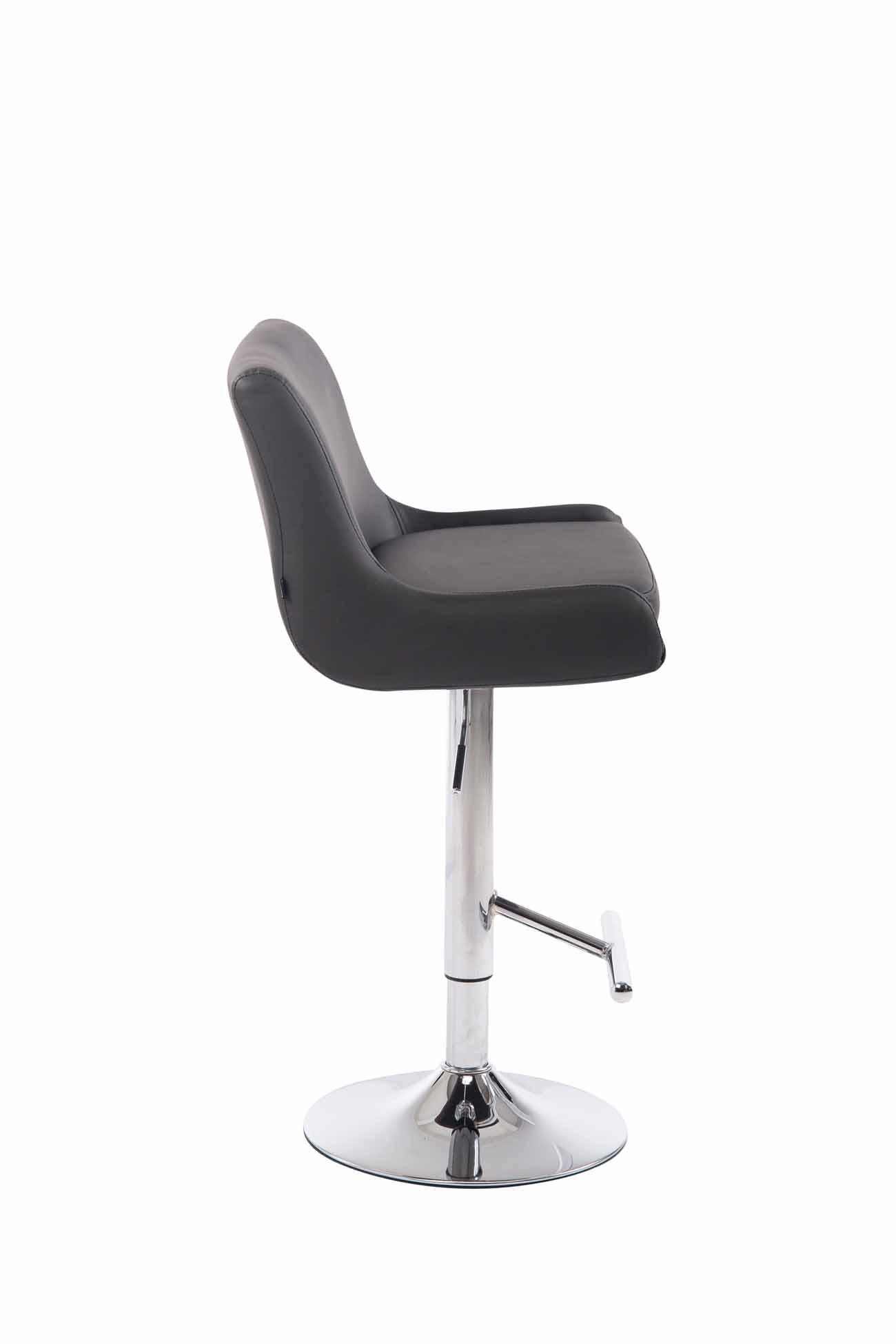 BARHOCKER Lederlook grau - Chromfarben/Grau, Textil/Metall (43/90/50cm) - CLP