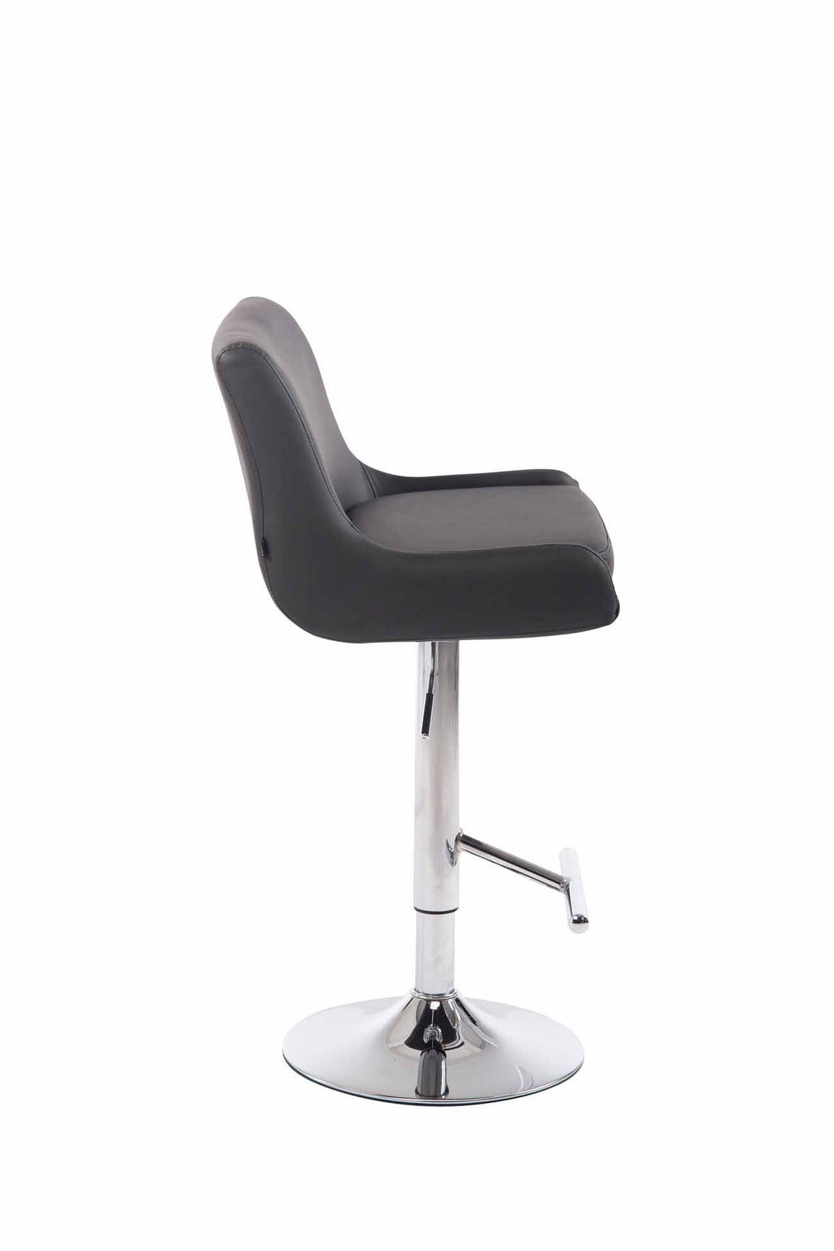 BARHOCKER Lederlook grau - Chromfarben/Grau, Textil/Metall (43/90/50cm) - CLP